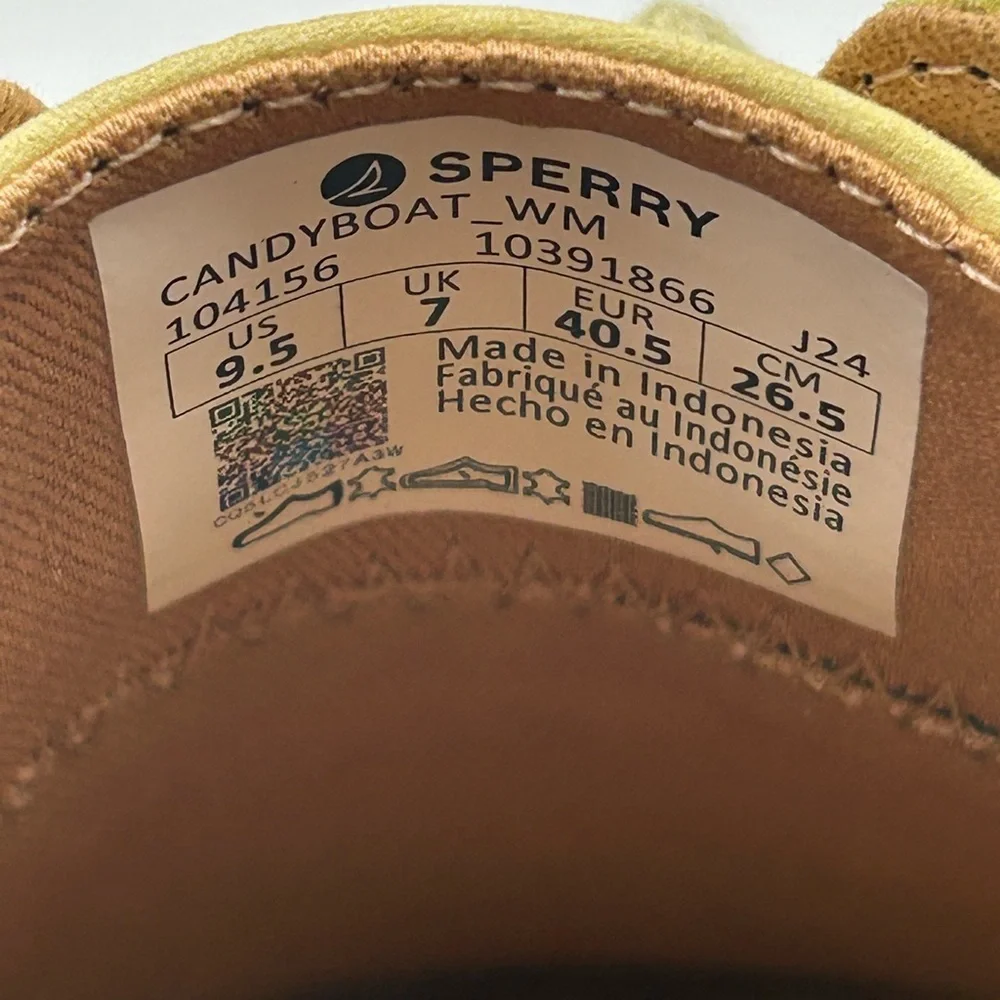 Sperry Candy Boat WM-745 Women’s Sneakers Light Yellow Size 9.5 New With Box